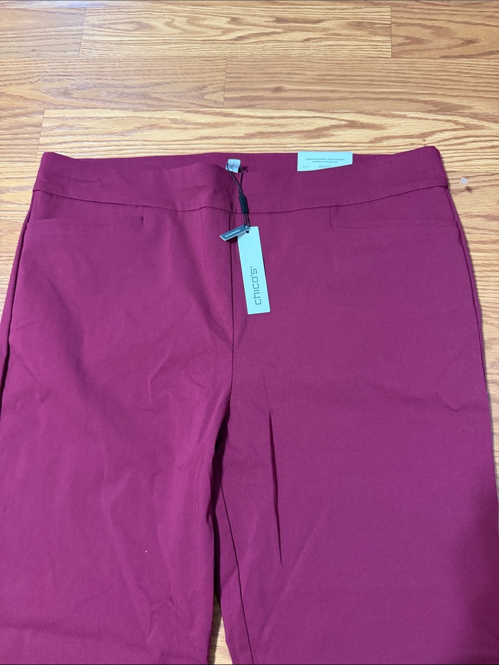 Chico's Brigitte Slim Leg Pull-On Pants Burgundy - Picture 3 of 7